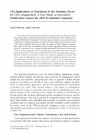 Research paper thumbnail of The Implications of Transitions In the Voluntary Sector for Civic Engagement: A Case Study of Association Mobilization Around the 2000 Presidential Campaign