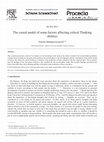 Research paper thumbnail of The causal model of some factors affecting critical Thinking abilities