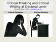 Research paper thumbnail of Critical Thinking, Critical Writing PPT