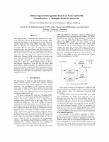 Research paper thumbnail of Robust speech recognition based on noise and snr classification-a multiple-model framework