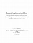 Research paper thumbnail of (3rd Year) Parliament, Pamphleteers and Popish Plots:   The 17th century Exclusion Crisis in Focus A report analyzing the causes, course, and consequences of the crisis and the possibility that it may have been averted.