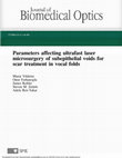 Research paper thumbnail of Parameters affecting ultrafast laser microsurgery of sub-epithelial voids for scar treatment in vocal folds