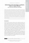 Research paper thumbnail of Authenticity, work and change: A qualitative study on couple intimacy (pre-print online version, 2013)