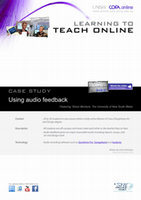 Research paper thumbnail of Using audio feedback in your teaching- Case study