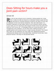 Research paper thumbnail of Does Sitting for hours can make you a Joint pain victim?