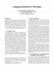 Research paper thumbnail of Language identification in web pages