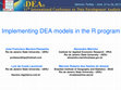 Research paper thumbnail of Implementing DEA models in the R program