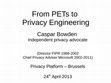 Research paper thumbnail of From PETs to Privacy Engineering