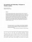 Research paper thumbnail of On Standards and Scholarship: A Response to Nicholas Lambert