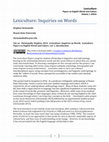 Research paper thumbnail of Lexiculture: Inquiries on Words