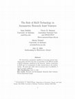 Research paper thumbnail of The Role of R&D Technology in Asymmetric Research Joint Ventures