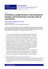 Research paper thumbnail of Previdenza complementare e discriminazioni fondate sull'orientamento sessuale. Nota al caso Römer.