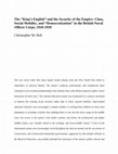 Research paper thumbnail of  “The King’s English and the Security of the Empire: Class, Social Mobility, and Democratization in the British Naval Officer Corps, 1918-1939”