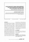 Research paper thumbnail of LEAN MANUFACTURING MEASUREMENT: THE RELATIONSHIP BETWEEN LEAN ACTIVITIES AND LEAN METRICS