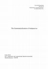 Research paper thumbnail of The Grammaticalization of Antipassives [term paper]