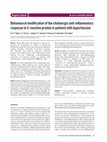 Research paper thumbnail of Behavioural modification of the cholinergic anti-inflammatory response to C-reactive protein in patients with hypertension