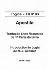 Research paper thumbnail of Lógica -FIL0103 Apostila Parte do Livro Introduction to Logic