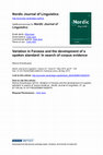 Research paper thumbnail of Variation in Faroese and the development of a spoken standard: in search of corpus evidence