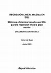 Research paper thumbnail of Métodos eficientes basados en SQL para la regresión lineal a gran escala