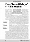 Research paper thumbnail of "From 'Patani Melayu’ to ‘Thai Muslim'"