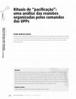 Research paper thumbnail of Rituais de "pacificação": observando as reuniões comunitárias organizadas pelos comandos das UPPs - Revista Brasileira de Segurança Pública (2014)