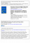 Research paper thumbnail of Student representation in Western Europe: introduction to the special issue