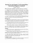 Research paper thumbnail of Hearing Loss and Tinnitus: VA Practicing Below International Diagnostic Standards