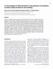 Research paper thumbnail of In vitro analysis of hGH secretion in the presence of mutations of amino acids involved in zinc binding