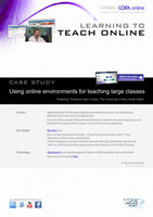 Research paper thumbnail of Using online environments for teaching large classes - Case study