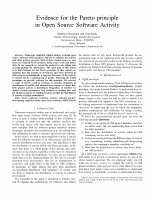 Research paper thumbnail of Evidence for the pareto principle in open source software activity