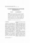 Research paper thumbnail of WATER TERMINOLOGY IN ENGLISH  AND ROMANIAN