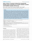 Research paper thumbnail of Spine calcium transients induced by synaptically-evoked action potentials can predict synapse location and establish synaptic democracy