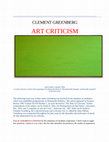 Research paper thumbnail of ART CRITICISM- Clement Greenberg