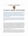 Research paper thumbnail of AVANT GARDE ATTITUDES- Clement Greenberg