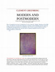 Research paper thumbnail of MODERN AND POSTMODERN- Clement Greenberg