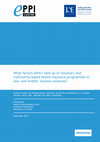 Research paper thumbnail of What factors affect take up of voluntary and community-based health insurance programmes in low-and middle-income countries? PROTOCOL