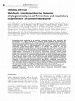 Research paper thumbnail of Metabolic interdependencies between phylogenetically novel fermenters and respiratory organisms in an unconfined aquifer