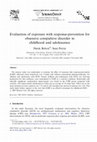 Research paper thumbnail of Evaluation of exposure with response-prevention for obsessive compulsive disorder in childhood and adolescence