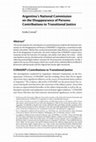 Research paper thumbnail of The National Commission on the Disappearance of Persons: Contributions to Transitional Justice