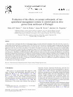 Research paper thumbnail of Evaluation of the Effects, on Canopy Arthropods, of Two Agricultural Management Systems to Control Pests In Olive Groves From North-East of Portugal