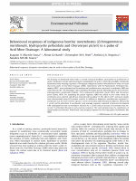 Research paper thumbnail of Behavioural Responses of Indigenous Benthic Invertebrates (Echinogammarus Meridionalis, Hydropsyche Pellucidula and Choroterpes Picteti) to a Pulse of Acid Mine  …