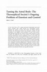 Research paper thumbnail of Taming the Astral Body: The Theosophical Society's Ongoing Problem of Emotion and Control