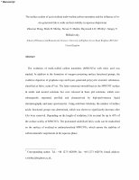 Research paper thumbnail of The Surface Acidity of Acid Oxidised Multi-Walled Carbon Nanotubes and the Influence of In-Situ Generated Fulvic Acids on Their Stability In Aqueous Dispersions