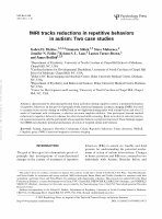 Research paper thumbnail of fMRI tracks reductions in repetitive behaviors in autism: Two case studies