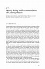 Research paper thumbnail of Quality Rating and Recommendation of Learning Objects