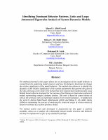 Research paper thumbnail of Identifying dominant behavior patterns, links and loops: Automated eigenvalue analysis of system dynamics models