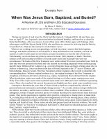 Research paper thumbnail of When Was Jesus Born, Baptized, and Buried?