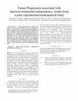 Research paper thumbnail of Tumor Progression associated with microenvironmental independence: results from a joint experimental-mathematical study