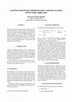 Research paper thumbnail of Adaptive whitening preprocessing applied to onset detectors, MIREX 2007