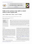 Research paper thumbnail of Studies on the occurrence of true spiders as natural 3 enemies in many Egyptian fields